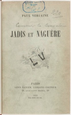 Jadis et naguère, Nouvelle édition, 1891