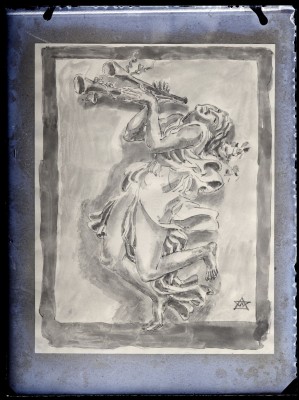 Isadora dansant et jouant de l'aulos, oeuvre sur papier